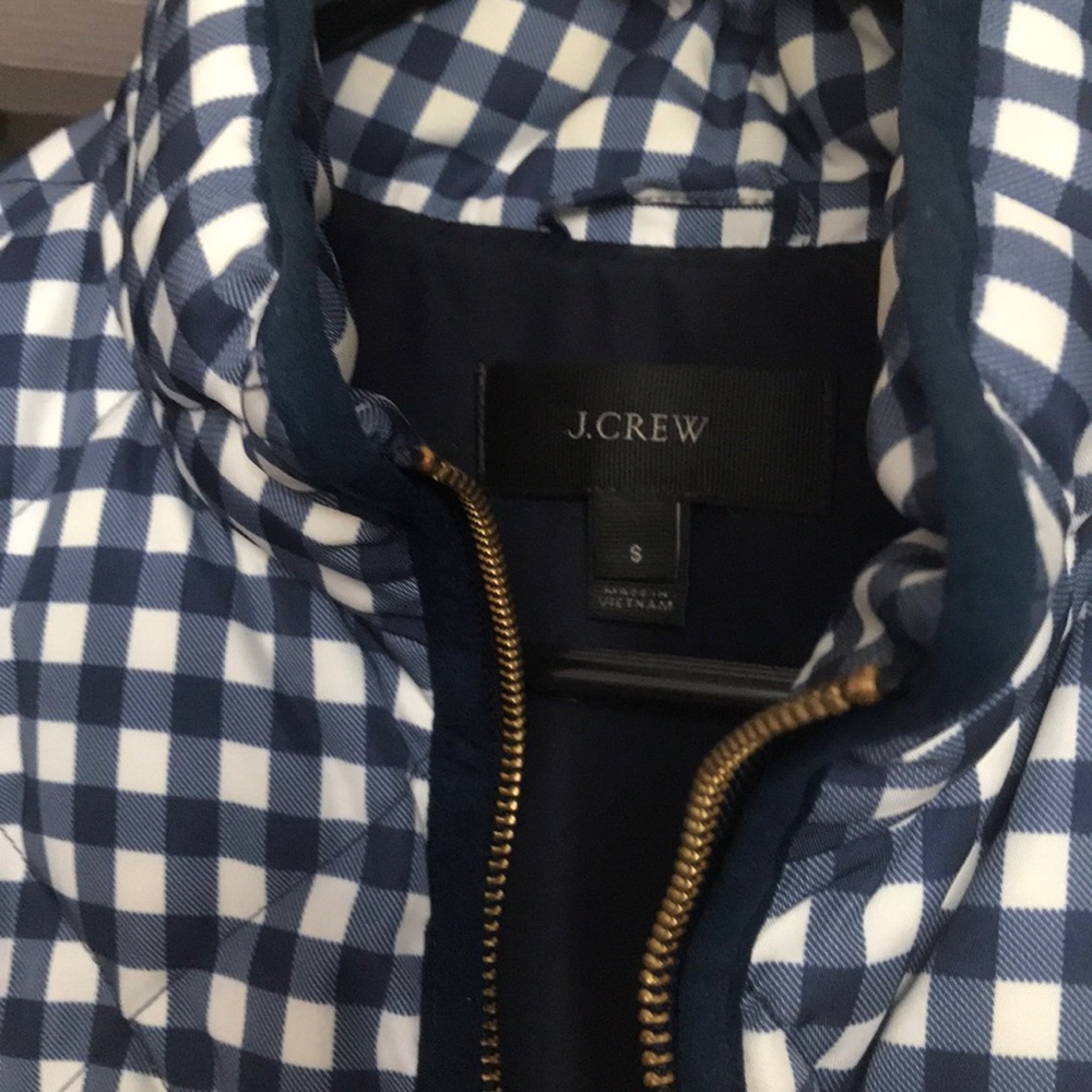 J. Crew Excursion Vest Navy Gingham - image 3